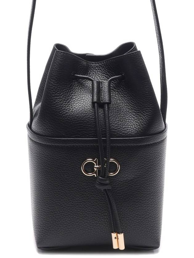 Gancini Mini Bucket Bag Black - SALVATORE FERRAGAMO - BALAAN 2