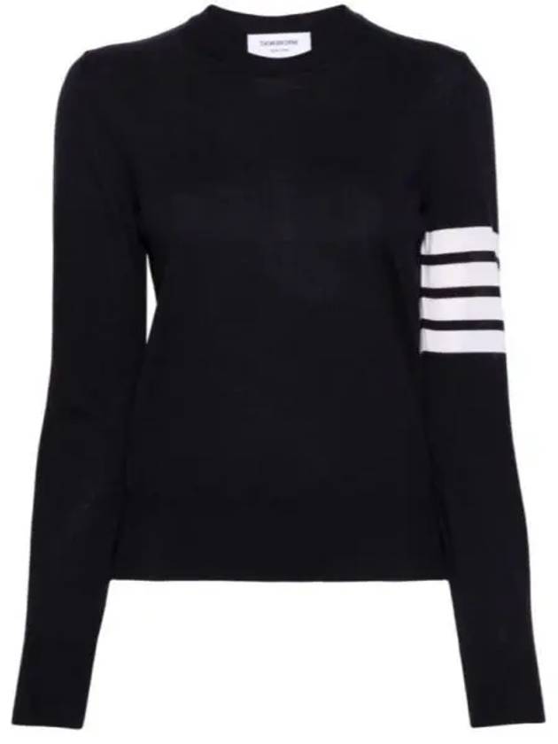 4-Bar Merino Jumper Wool Knit Top Navy - THOM BROWNE - BALAAN 2