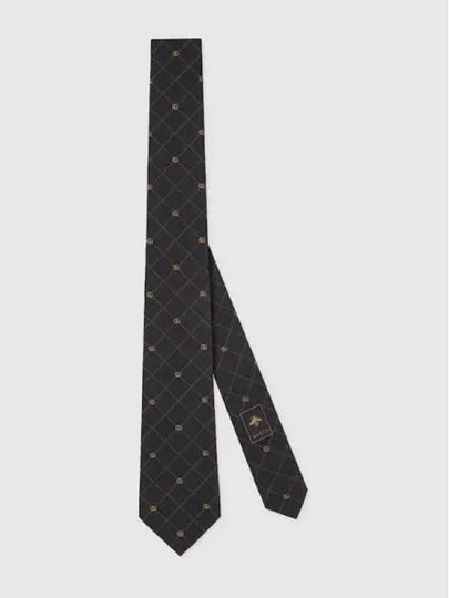 Double G Check Silk Jacquard Tie Blue - GUCCI - BALAAN 2