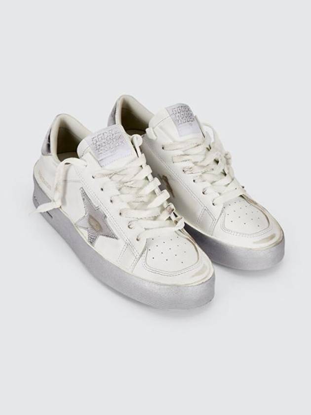 Stardan Silver Tab Low Top Sneakers White - GOLDEN GOOSE - BALAAN 4