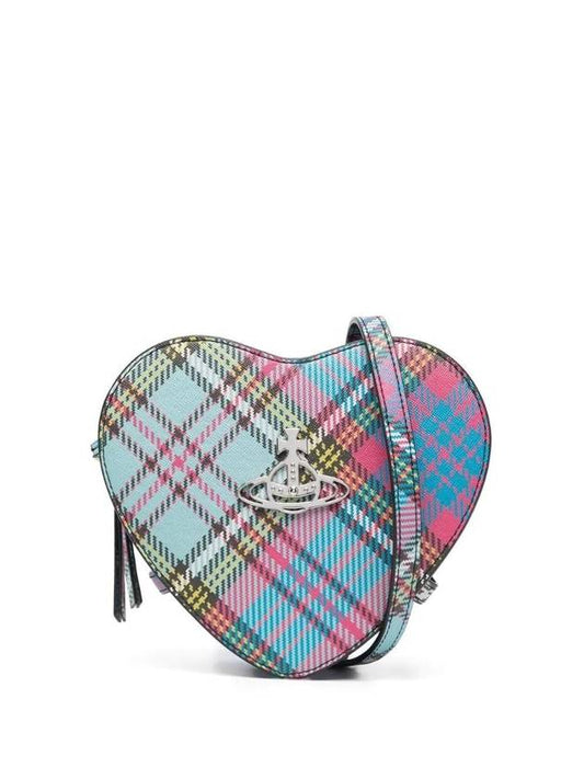 Women's ORB Tartan Check Heart Cross Bag - VIVIENNE WESTWOOD - BALAAN 1