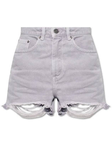 Cotton Denim Shorts Purple - GOLDEN GOOSE - BALAAN 1