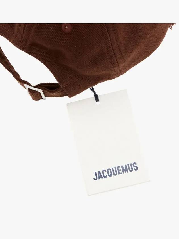 La Casquette Artichoke Fringe Metal Logo Ball Cap Brown - JACQUEMUS - BALAAN 4