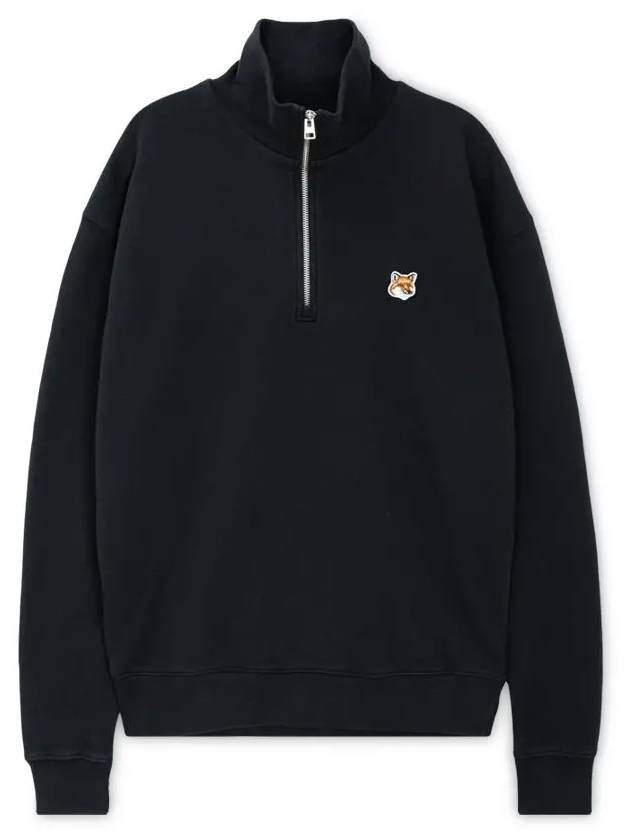 Men s Fox Head Black Half Zip Up Sweatshirt MM00314KM0001 BK - MAISON KITSUNE - BALAAN 1