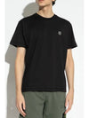 Logo Patch Short Sleeves T-Shirt Black - STONE ISLAND - BALAAN 4