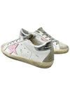 Women's Superstar Silver Heel Tab Pink Star Low Top Sneakers White - GOLDEN GOOSE - BALAAN 4