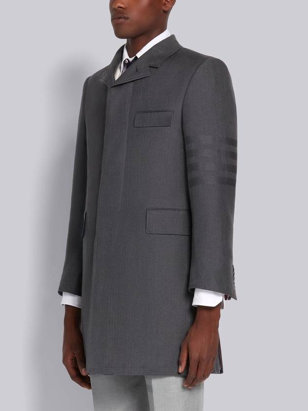 4 Bar Stripe Crispy Linen Jacket Grey - THOM BROWNE - BALAAN 3