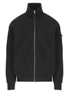 Cotton Zip-Up Jacket Black - STONE ISLAND - BALAAN 2