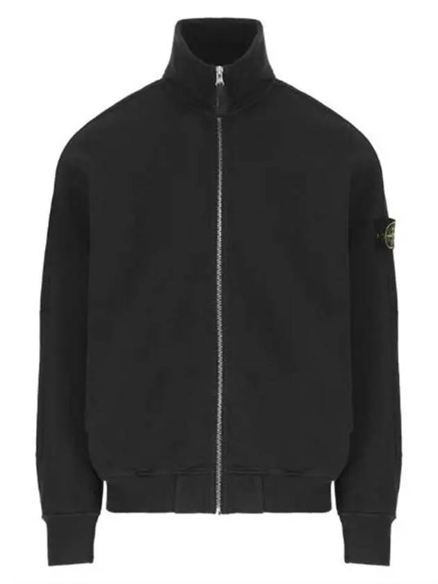 Cotton Zip-Up Jacket Black - STONE ISLAND - BALAAN 2