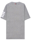 4-Bar Striped Cotton Short Sleeve T-Shirt Light Grey - THOM BROWNE - BALAAN 3