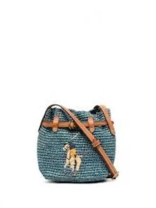 W Raffia Mini Belport Bucket Bag Blue 1236797 - POLO RALPH LAUREN - BALAAN 1