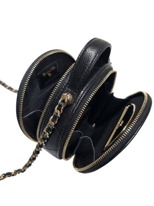 AP2502 Black Caviar Top Handle Tambourine Gold Chain Cross Bag - CHANEL - BALAAN 9