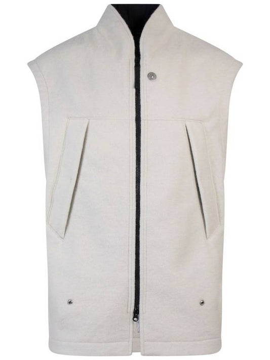 Men's Shadow Project Full Zip Up Vest Silver - STONE ISLAND - 1