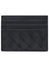 Intrecciato Leather Card Wallet Black - BOTTEGA VENETA - BALAAN 5