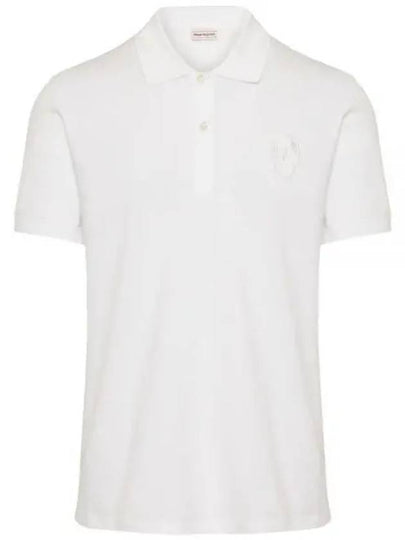 Skull Patch Short Sleeve Polo Shirt White - ALEXANDER MCQUEEN - BALAAN 2