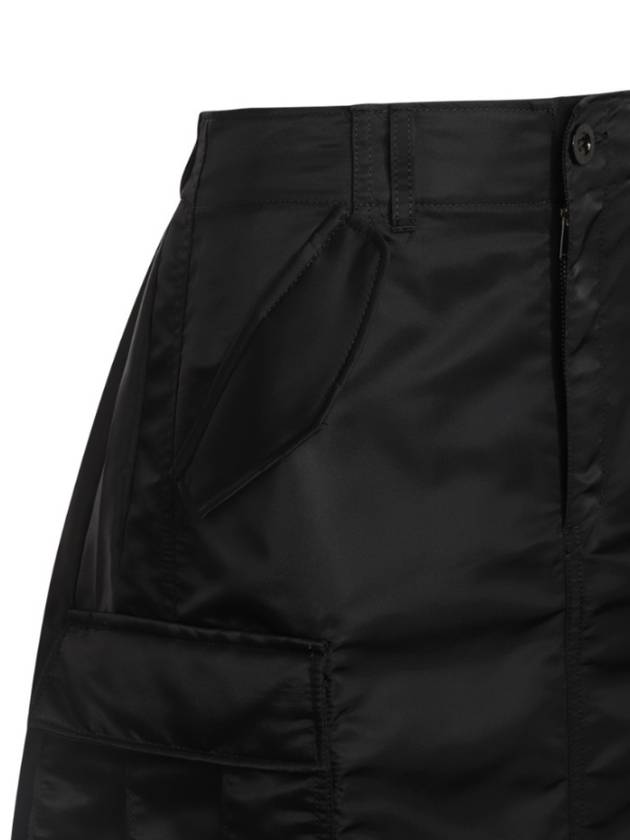 Nylon Twill Midi A Line Skirt Black - SACAI - BALAAN 4