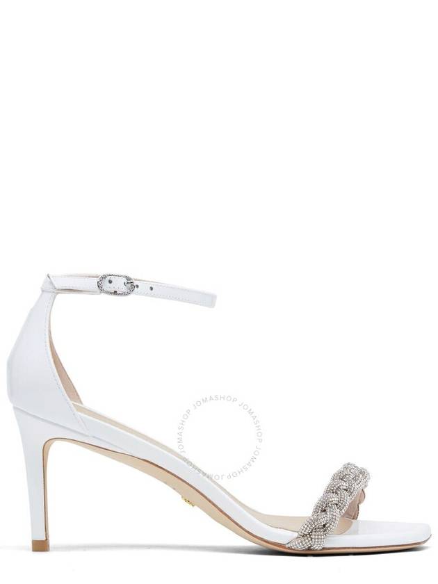 Stuart Weitzman Ladies White Nudistcurve 75 Highshine Sandals, Brand Size 35 ( US Size 4.5 ) - STUART WEITZMAN - BALAAN 1