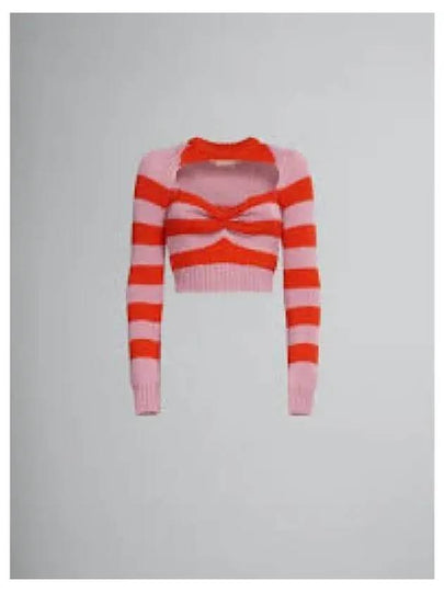 Cut-Out Striped Knit Top Red - MARNI - BALAAN 2