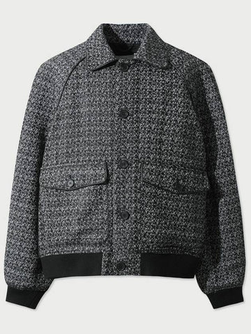 Leather trimming varsity jacket tweed - IRO - BALAAN 1