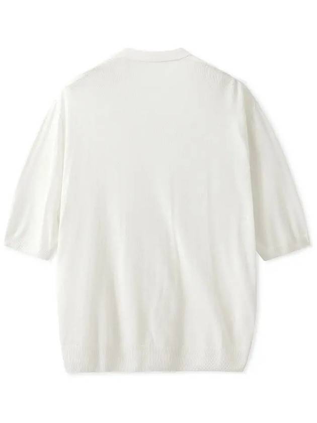 Linen Layered Pullover Half Cardigan Knit Top White - NOIRER - BALAAN 4