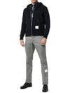 Center Back Stripe Cotton Zip Up Hoodie Navy - THOM BROWNE - BALAAN 6