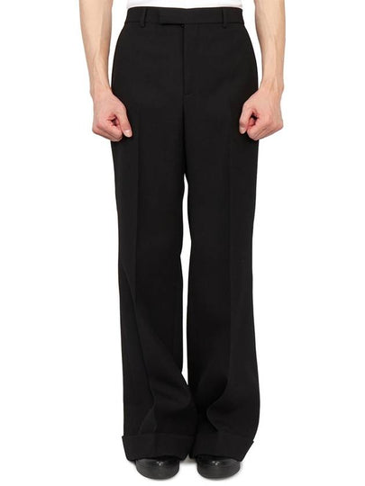 Wide Leg Gabardine Tailored Straight Pants Black - GUCCI - BALAAN 2