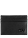 V Logo Signature Card Wallet Black - VALENTINO - BALAAN 2