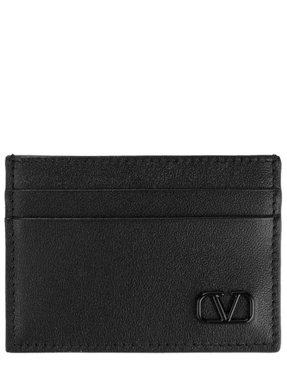 V Logo Signature Card Wallet Black - VALENTINO - BALAAN 2