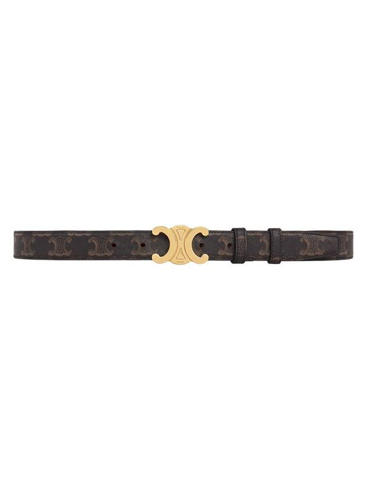 Monogram Triomphe Buckle Medium Leather Belt Tan - CELINE - BALAAN 1