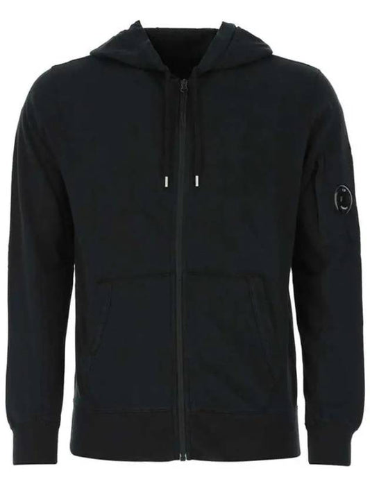 Men's Lens Waffen Hood Zip-Up Black - CP COMPANY - BALAAN.