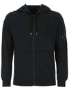 Men's Lens Waffen Zip Up Hoodie Black - CP COMPANY - BALAAN 3