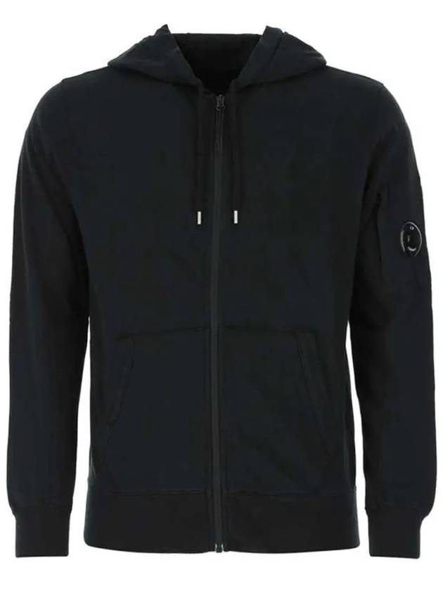 Men's Lens Waffen Zip Up Hoodie Black - CP COMPANY - BALAAN 3