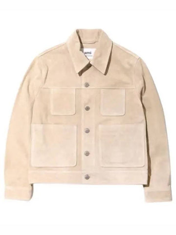 suede button jacket men - AMI - BALAAN 1