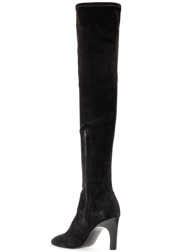 Tory Burch Suede Heeled Knee-high Boots, Women's, Black - TORY BURCH - BALAAN 5