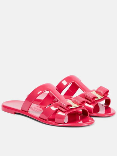 Ferragamo Lylia Jelly Slippers Sandals Slides Hot Pink P00775063 - SALVATORE FERRAGAMO - BALAAN 1