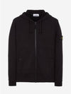 Wappen Patch Cotton Zip Up Hoodie Black - STONE ISLAND - BALAAN 2