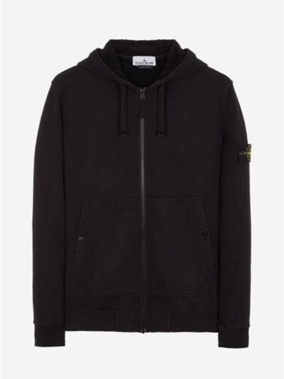 Wappen Patch Cotton Zip Up Hoodie Black - STONE ISLAND - BALAAN 2