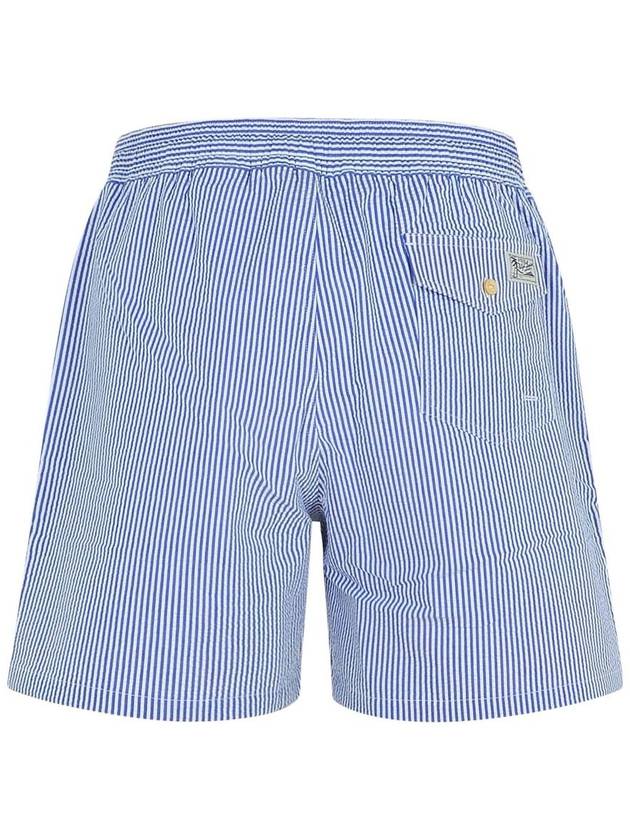 Polo Ralph Lauren Light Blue Cotton Blend Striped Swimsuit - POLO RALPH LAUREN - BALAAN 3