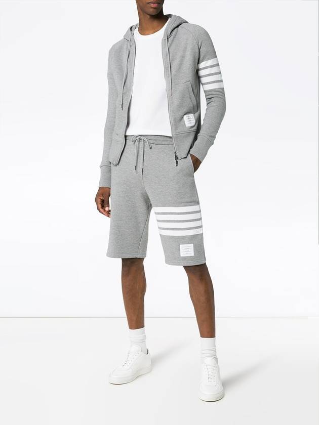 Cotton Loopback Knit Engineered 4-Bar Sweatshorts Light Grey - THOM BROWNE - BALAAN 3