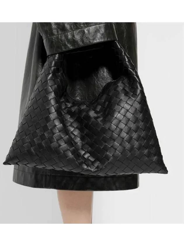 Intrecciato Small Hop Tote Bag Black - BOTTEGA VENETA - BALAAN 6