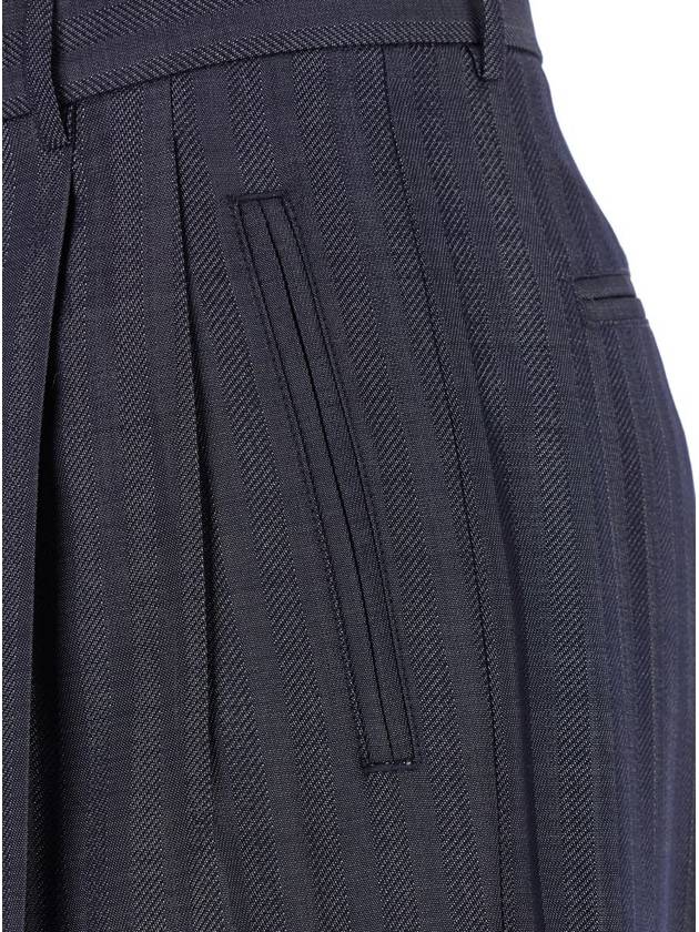 Grey Wide Pants With Concealed Closure In Wool Blend Woman - ETRO - BALAAN 3