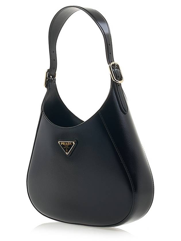 Medium Leather Shoulder Bag Black - PRADA - BALAAN 3