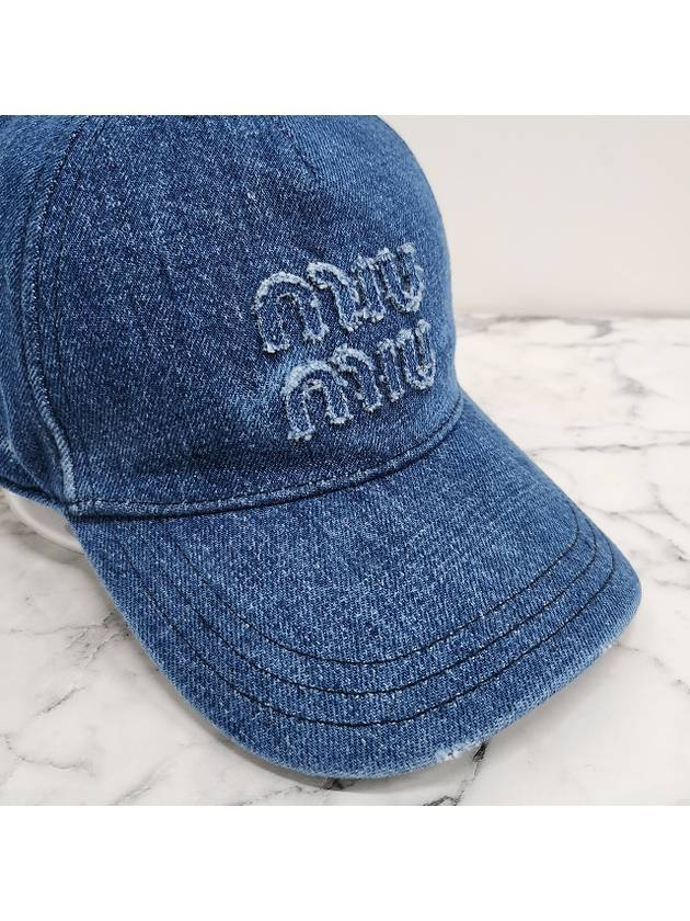 Logo Denim Ball Cap Navy - MIU MIU - BALAAN 10