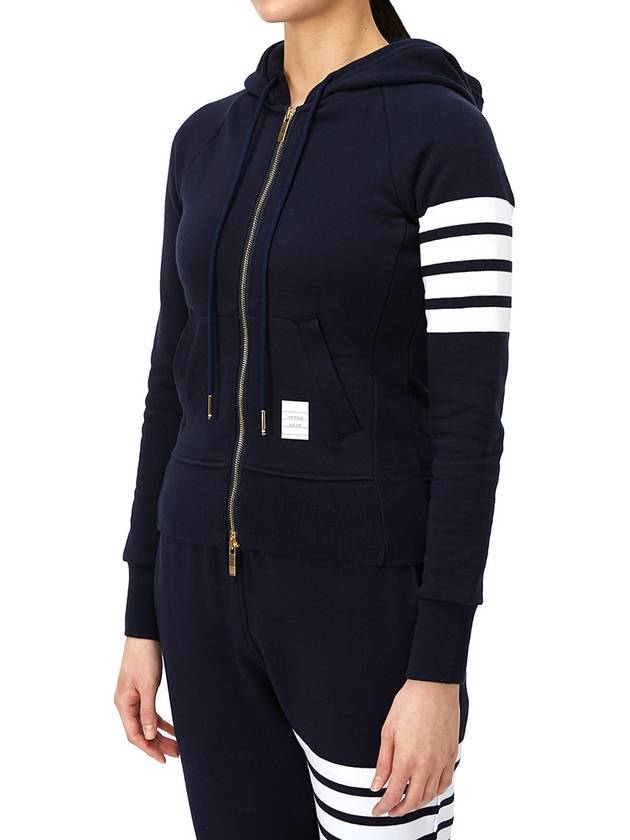 Engineered 4-Bar Stripe Loopback Jersey Knit Zip Up Hoodie Navy - THOM BROWNE - BALAAN 3