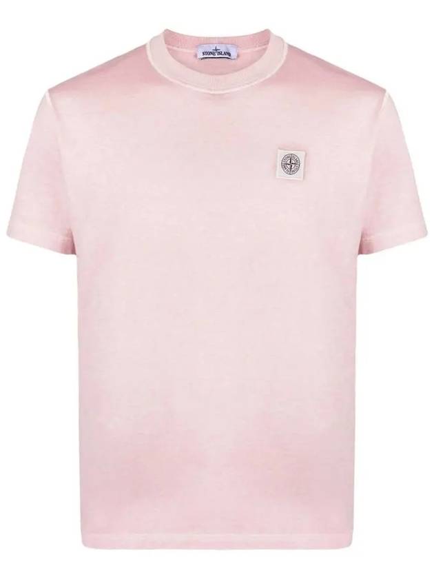 Men's Logo Short Sleeve T-Shirt Indie Pink - STONE ISLAND - BALAAN 2