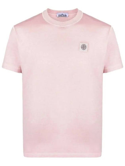 Men's Logo Short Sleeve T-Shirt Indie Pink - STONE ISLAND - BALAAN 2