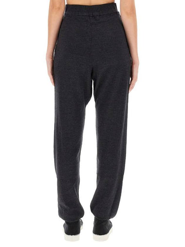 ORB Embroidered Logo Wool Track Pants Black - VIVIENNE WESTWOOD - BALAAN 1