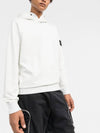 Garment Dyed Cotton Stretch Fleece Hoodie White - STONE ISLAND - BALAAN 6