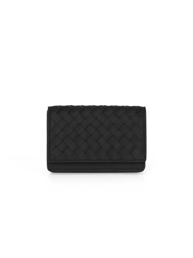 Men's Intrecciato Card Wallet Black - BOTTEGA VENETA - BALAAN 3