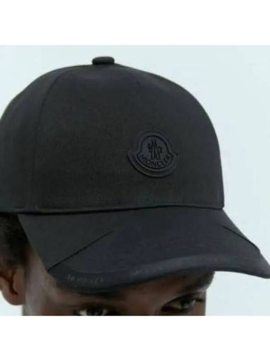 24 3B00025 0U082 999 Matte Black Logo Patch Baseball Cap Hat 1218134 - MONCLER - BALAAN 1